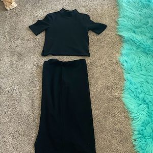 Black Zara matching shirt and skirt set